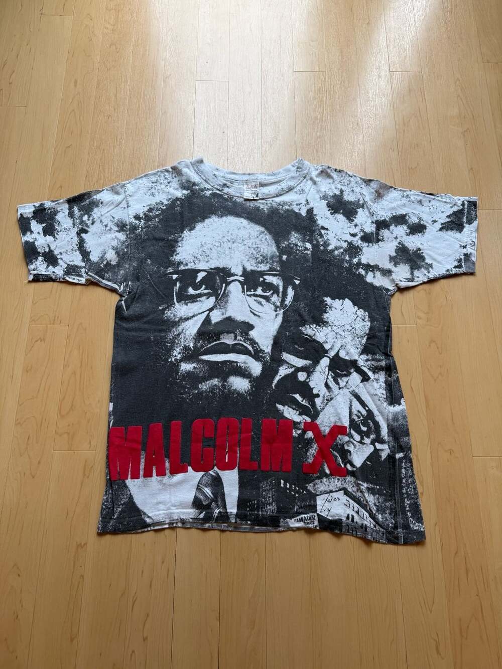 90s AAA Malcolm X All Over Print Graphic T-Shirt